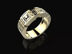 Man Ring with stones 3DM STL 3D print model