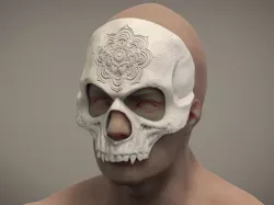 Mandala Halloween mask Skull mask Masquerade mask STL 3D print model
