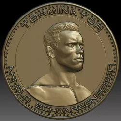 Medal 3D model arnold schwarzenegger coin 3D print model