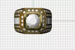 Men ring diamond 3D print model