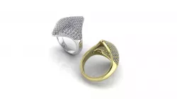 Pave Artsy Ring 113 Diamonds 3D print model