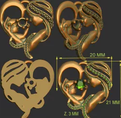 Pendant mom 3D print model