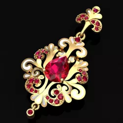 Pendant with enamel 3 3D print model