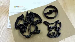 Pokemon cookie cutter set 3D print model