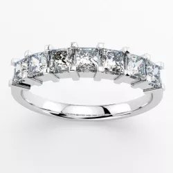 Princess-Cut 7 Diamonds Ring 3D print model