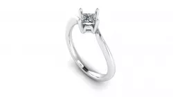 Princess Cut Diamond Solitaire Ring 3D print model