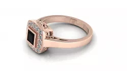 Princess Cut Gold Ring Engagement Ring 3D print model