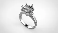 Princess engagement ring size 53 3D print model