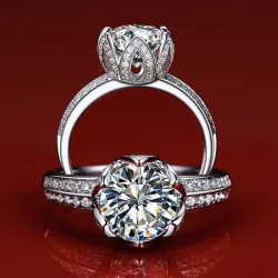 Printable 1 ct Graceful Diamond RING with support 3D print model