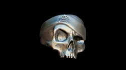 Realistic Skull with hat  Ring   3D print model  3D print model
