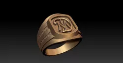 RING LETTER M enamel 3D print model