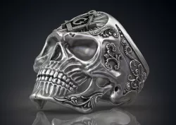 Ring Masonic Skull  Freemasons Ring STL 3d model for 3d printing 3D print model