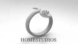 Ring SNAKE with crown 3D print model