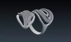 RING SNAKE with gemstones 3D print model