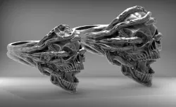 Skull ring Wedding STL 3d model for 3d printer 3D print model