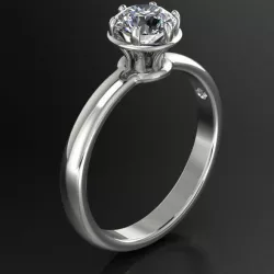 Solitaire Engagement Diamond mm D Ring 3D print model