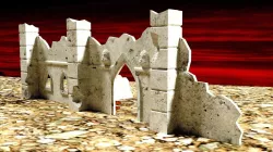 Straight Ruin Section WH40K scale 3D print model