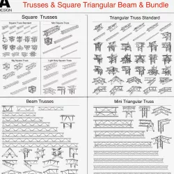 Trusses Square Triangular Beam Collection-129 PCS PRINT Modular 3D print model