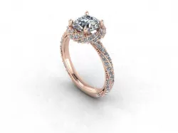 Twisted Gold And Diamonds Engagement Ring 3D print model