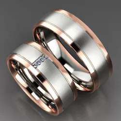 Two-tone Matte Wedding Rings 3D print model