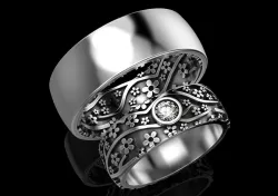 Wedding ring Sakura 3D print model