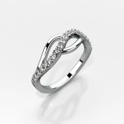 Wedding ring with round gemstones 010 3D print model