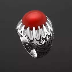 White Gold Ring With Ruby 1 3D print model