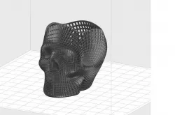 wireframe skull pencil holder 3D print model