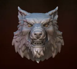 Wolf head 3D print model