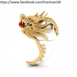 01 Pendant  Gold Dragon cover Tigers nails 3D print model