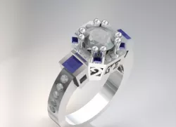 1 carat Center Stone pave ring setting wedding ring  3D print model