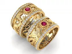 237  Dragon and Phoneix Wedding Ring 3D print model