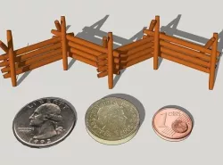 28mm-Scale Worm Fences 3D print model
