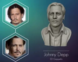 3D Sculpture of Johnny Depp 3D printable model 3D print model