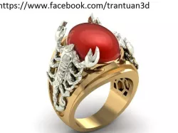 42 Gold and White Gold Scorpico Ring For Men  3D print model