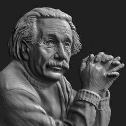 Albert Einstein Relief 3D print model