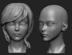 Anime head 3D print model