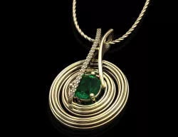 bail across circular pendant 3D print model