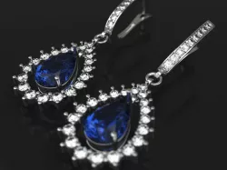 Blue drop earrings 3D print model