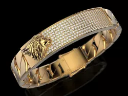 Bracelet with lion 3D print model
