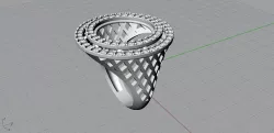 cab double halo pave ring 3D print model