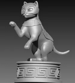 Cat in armour 3D print model