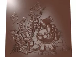 Characters from cartoon Cossacks bas relief 3D print model
