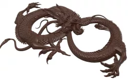 Chinese dragon bas relief for CNC 3D print model