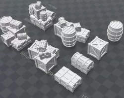 Crates and Barrels 3D print model