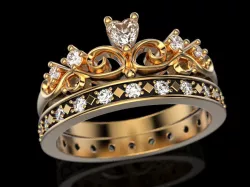Crown ring 5 - many sizes 3D print model