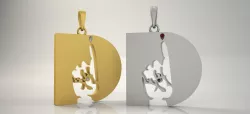 D letter Pendant for Men  3D print model
