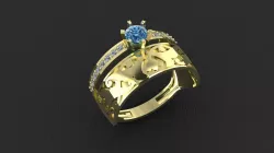 Diamond Ring ready 3D print model