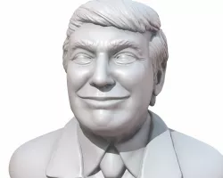 Donald Trump smiling 3D printable stl portrait 3D print model
