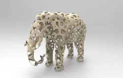 Elephant Voronoi 3D print model